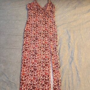 Floral Maxi Dress in Red and Pink